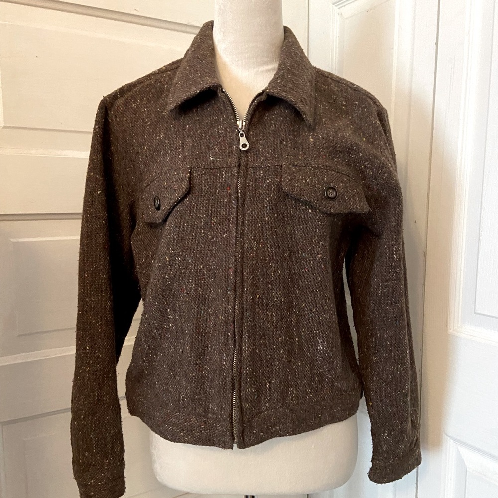 Express, Brown Tweed Zip Jacket